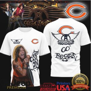 Chicago Bears Aerosmith Steven Tyler Tshirt