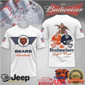 Chicago Bears Budweiser Lager Beer Logo Collaboration Tee