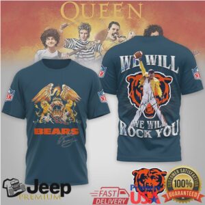 Chicago Bears Freddie Mercury Queen “We Will Rock You” NFL Tee