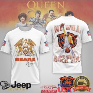 Chicago Bears Freddie Mercury Queen “We Will Rock You” NFL Tee