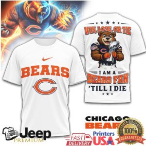 Chicago Bears Official NFL Football Fan Till I Die 3D Shirt