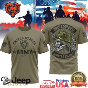 Chicago BearsOfficial NFL Once A Soldier Always A Soldier 3D Shirt