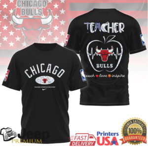 Chicago Bulls Teacher Appreciation T Shirt Teach Love Inspire NBA Apple Design Chicago Bulls Teacher Appreciation T Shirt Teach Love Inspire NBA Apple Design