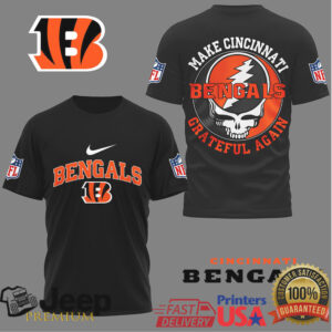 Cincinnati Bengals Make Cincinnati Grateful Again Skull T Shirt Cincinnati Bengals Make Cincinnati Grateful Again Skull T Shirt
