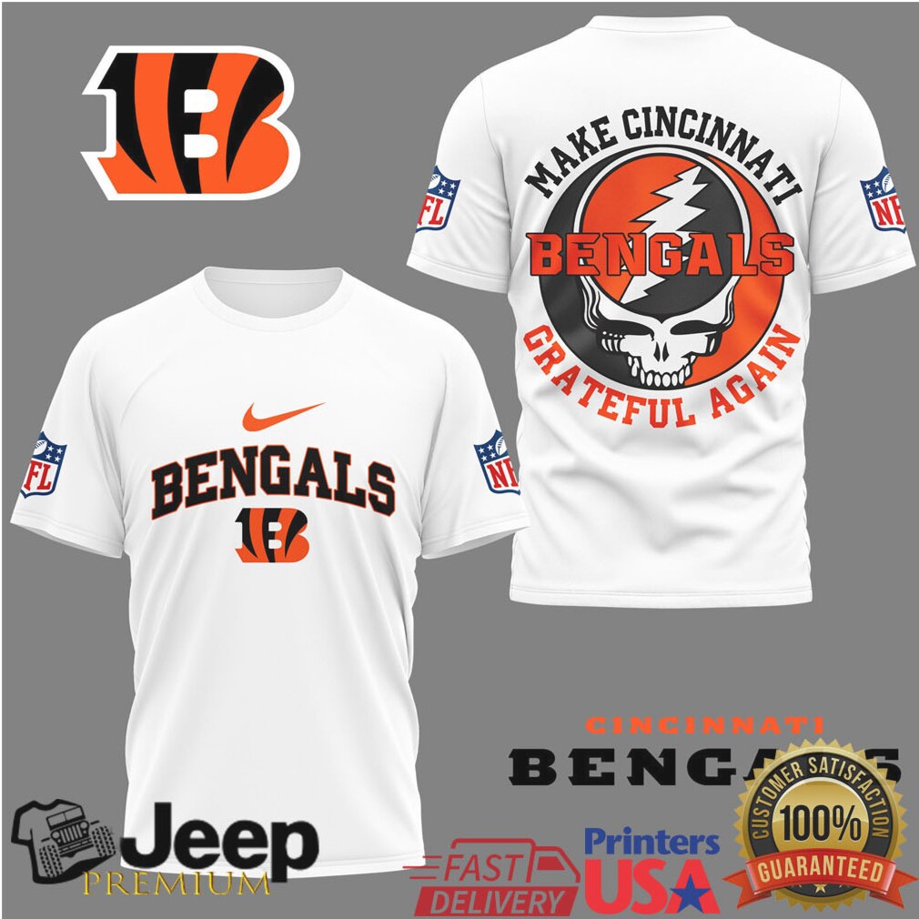 Cincinnati Bengals Make Cincinnati Grateful Again Skull T Shirt Cincinnati Bengals Make Cincinnati Grateful Again Skull T Shirt