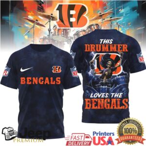 Cincinnati Bengals Official NFL Drummer 3D Shirt
