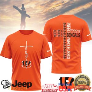 Cincinnati Bengals Official NFL Faith Over Fear 3D Shirt
