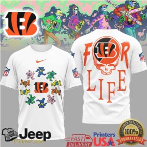 Cincinnati Bengals Official NFL Grateful Dead For Life 3D Shirt