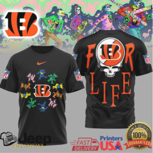 Cincinnati Bengals Official NFL Grateful Dead For Life 3D Shirt