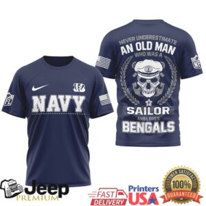 Cincinnati Bengals Official NFL Navy Veteran 3D Shirt Cincinnati Bengals Official NFL Navy Veteran 3D Shirt