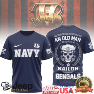 Cincinnati Bengals Official NFL Navy Veteran 3D Shirt