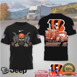 Cincinnati Bengals Official NFL Truck Driver Burn The Midnight Oil 3D Shirt