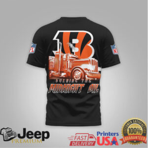 Cincinnati Bengals Official NFL Truck Driver Burn The Midnight Oil 3D Shirt