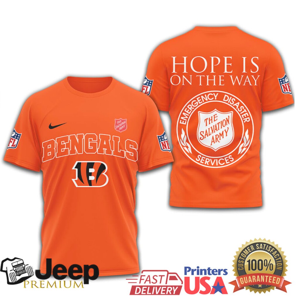 Cincinnati Bengals Salvation Army “Hope Is On The Way” T Shirt Cincinnati Bengals Salvation Army “Hope Is On The Way” T Shirt