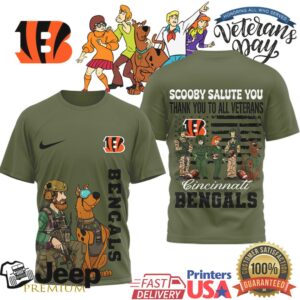 Cincinnati Bengals Scooby Doo Salute to Service Veteran’s Day T Shirt