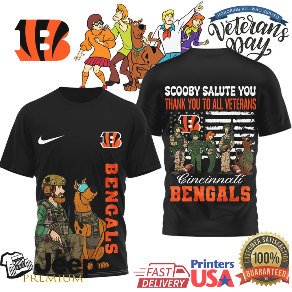Cincinnati Bengals Scooby Doo Salute to Service Veteran’s Day T Shirt Cincinnati Bengals Scooby Doo Salute to Service Veteran’s Day T Shirt