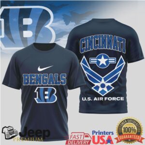 Cincinnati Bengals Us Air Force Military Appreciation Navy Tshirt