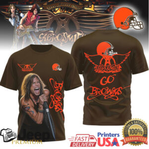Cleveland Browns Aerosmith Steven Tyler Tshirt Cleveland Browns Aerosmith Steven Tyler Tshirt