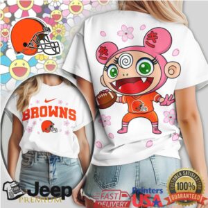 Cleveland Browns Anime Mascot Cherry Blossom Tshirt