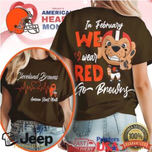Cleveland Browns Heart Health Awareness Tee Browns Dawg Mascot February