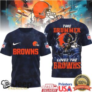 Cleveland Browns Official NFL Drummer 3D Shirt