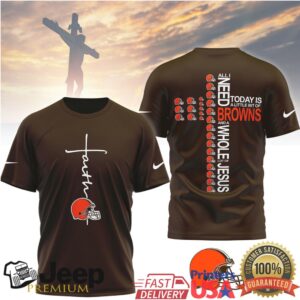 Cleveland Browns Official NFL Faith Over Fear 3D Shirt