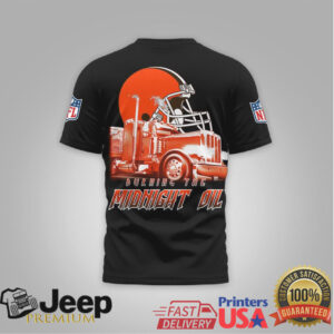 Cleveland Browns Official NFL Truck Driver Burn The Midnight Oil 3D Shirt
