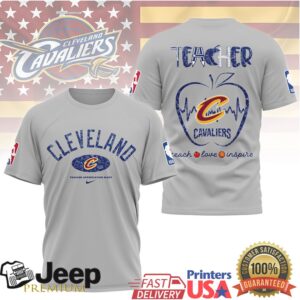 Cleveland Cavaliers Teacher Shirt NBA Teacher Appreciation Night Heartbeat Apple