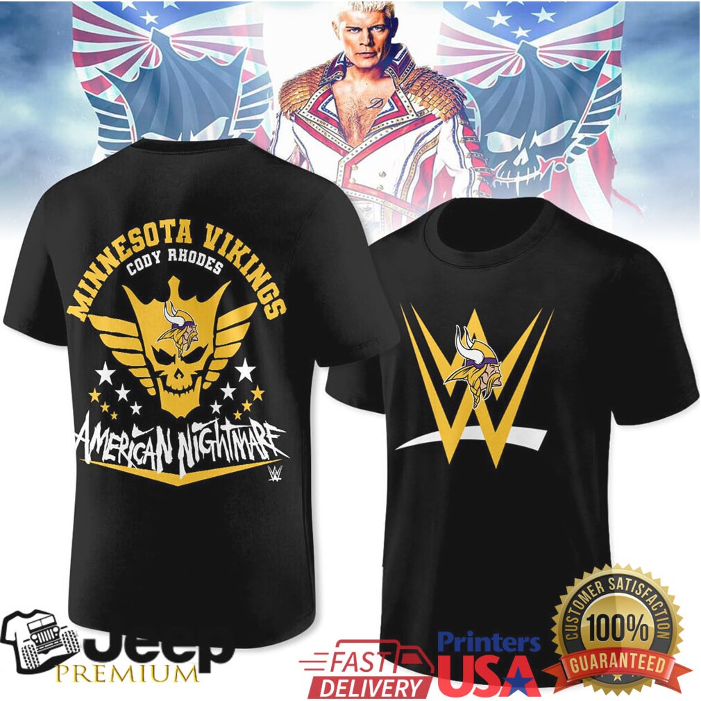 Cody Rhodes Minnesota Vikings American Nightmare Tshirt Cody Rhodes Minnesota Vikings American Nightmare Tshirt