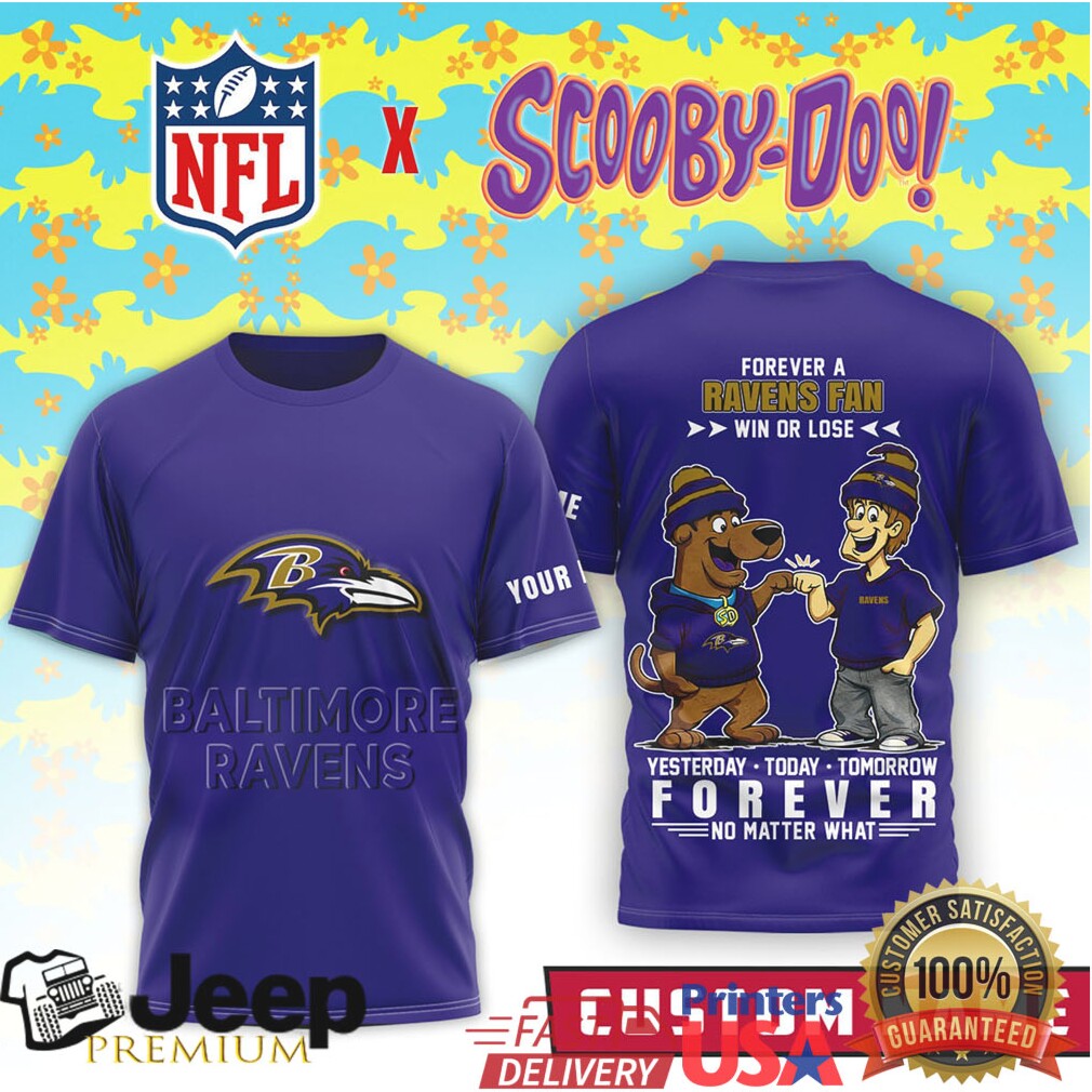 Custom Baltimore Ravens Scooby Doo Forever Fan Personalized Shirt Custom Baltimore Ravens Scooby Doo Forever Fan Personalized Shirt