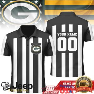 Custom Green Bay Packers Referee Polo Personalized Name Number Custom Green Bay Packers Referee Polo Personalized Name Number