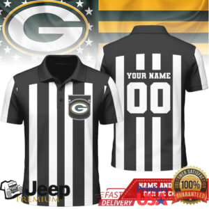 Custom Green Bay Packers Referee Polo Personalized Name Number