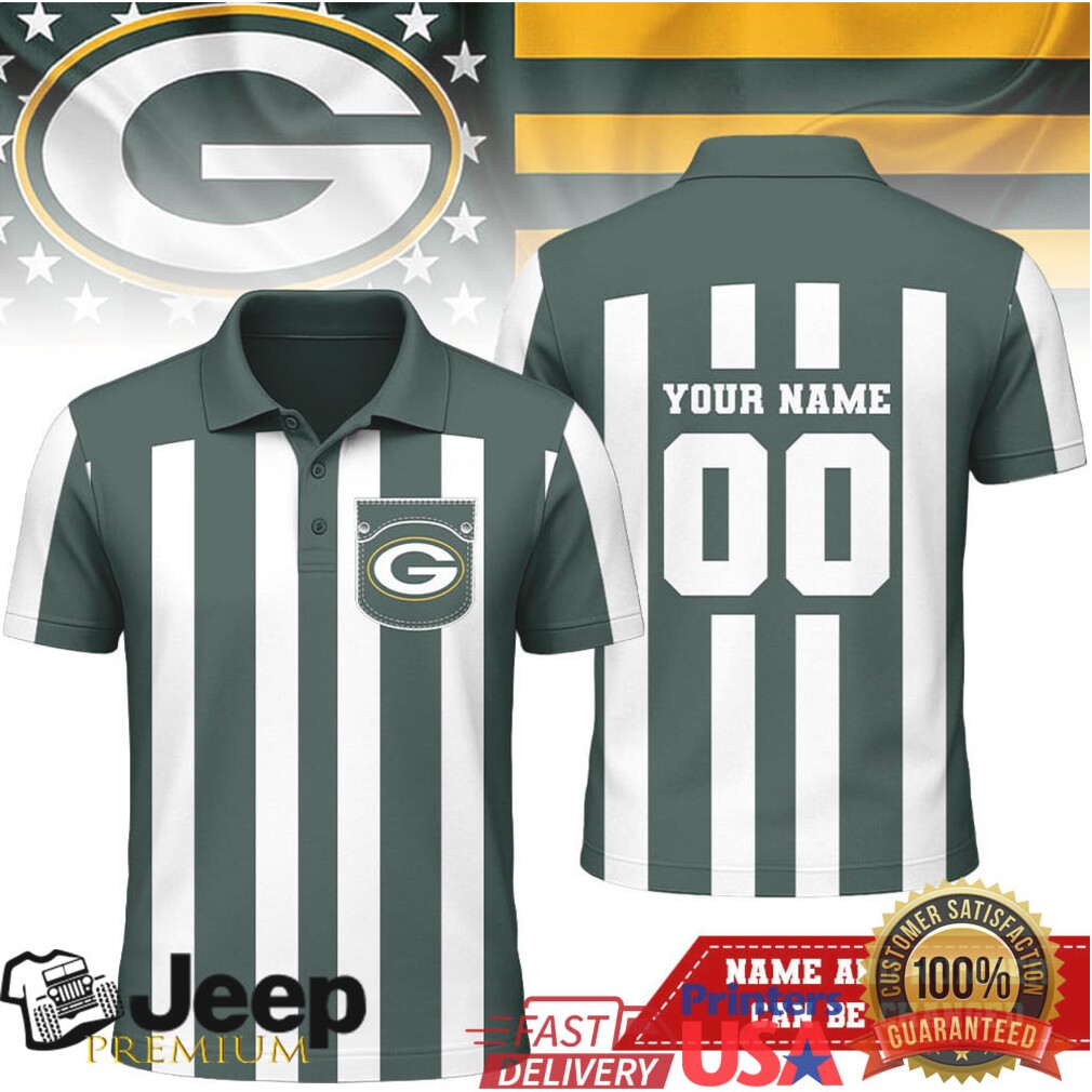 Custom Green Bay Packers Referee Polo Personalized Name Number Custom Green Bay Packers Referee Polo Personalized Name Number