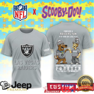 Custom Las Vegas Raiders Scooby Doo Forever A Fan Personalized NFL Tee Custom Las Vegas Raiders Scooby Doo Forever A Fan Personalized NFL Tee