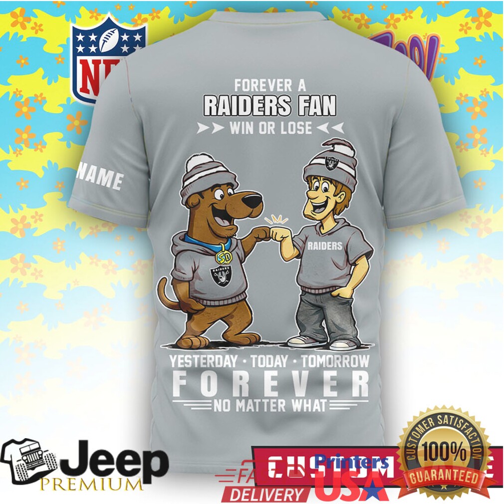 Custom Las Vegas Raiders Scooby Doo Forever A Fan Personalized NFL Tee Custom Las Vegas Raiders Scooby Doo Forever A Fan Personalized NFL Tee