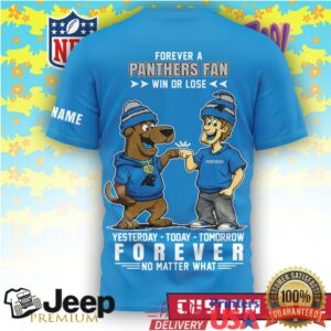 Custom Name Carolina Panthers x Scooby Doo Forever Fan Blue T Shirt
