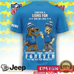 Custom Name Detroit Lions Scooby Doo Win Or Lose Forever NFL T Shirt