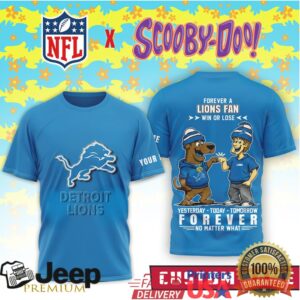 Custom Name Detroit Lions Scooby Doo Win Or Lose Forever NFL T Shirt