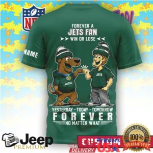 Custom Name New York Jets Scooby Doo Yesterday Today Tomorrow NFL Tee