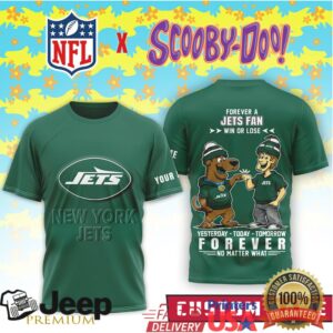 Custom Name New York Jets Scooby Doo Yesterday Today Tomorrow NFL Tee