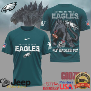 Philadelphia Eagles Official NFL Godzilla Football Shirt Philadelphia Eagles Official NFL Godzilla Football Shirt
