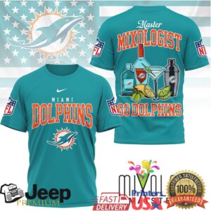 Miami Dolphins Official NFL Mixologist Fan 3D Shirt