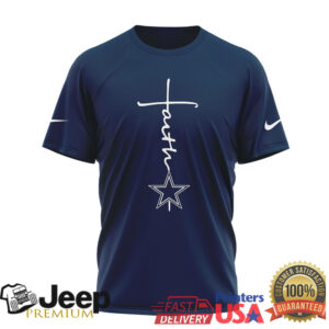 Dallas Cowboys Official NFL Faith Over Fear 3D Shirt