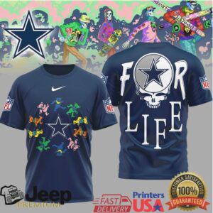 Dallas Cowboys Official NFL Grateful Dead For Life 3D Shirt Dallas Cowboys Official NFL Grateful Dead For Life 3D Shirt