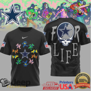 Dallas Cowboys Official NFL Grateful Dead For Life 3D Shirt
