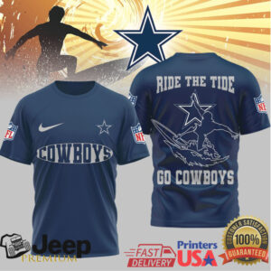 Dallas Cowboys Official NFL Ride The Tide 3D Shirt Dallas Cowboys Official NFL Ride The Tide 3D Shirt