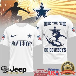 Dallas Cowboys Official NFL Ride The Tide 3D Shirt