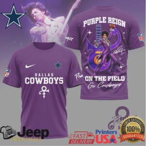 Dallas Cowboys Purple Reign Prince Performance Graphic T Shirt Dallas Cowboys Purple Reign Prince Performance Graphic T Shirt