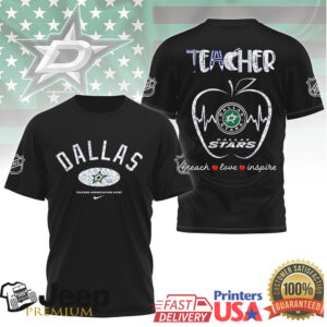 Dallas Stars Teacher Appreciation Night T Shirt NHL Hockey Fan Teacher Gift Dallas Stars Teacher Appreciation Night T Shirt NHL Hockey Fan Teacher Gift