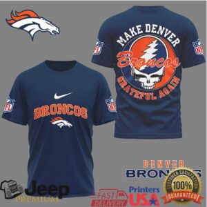 Denver Broncos Make Denver Grateful Again Skull T Shirt